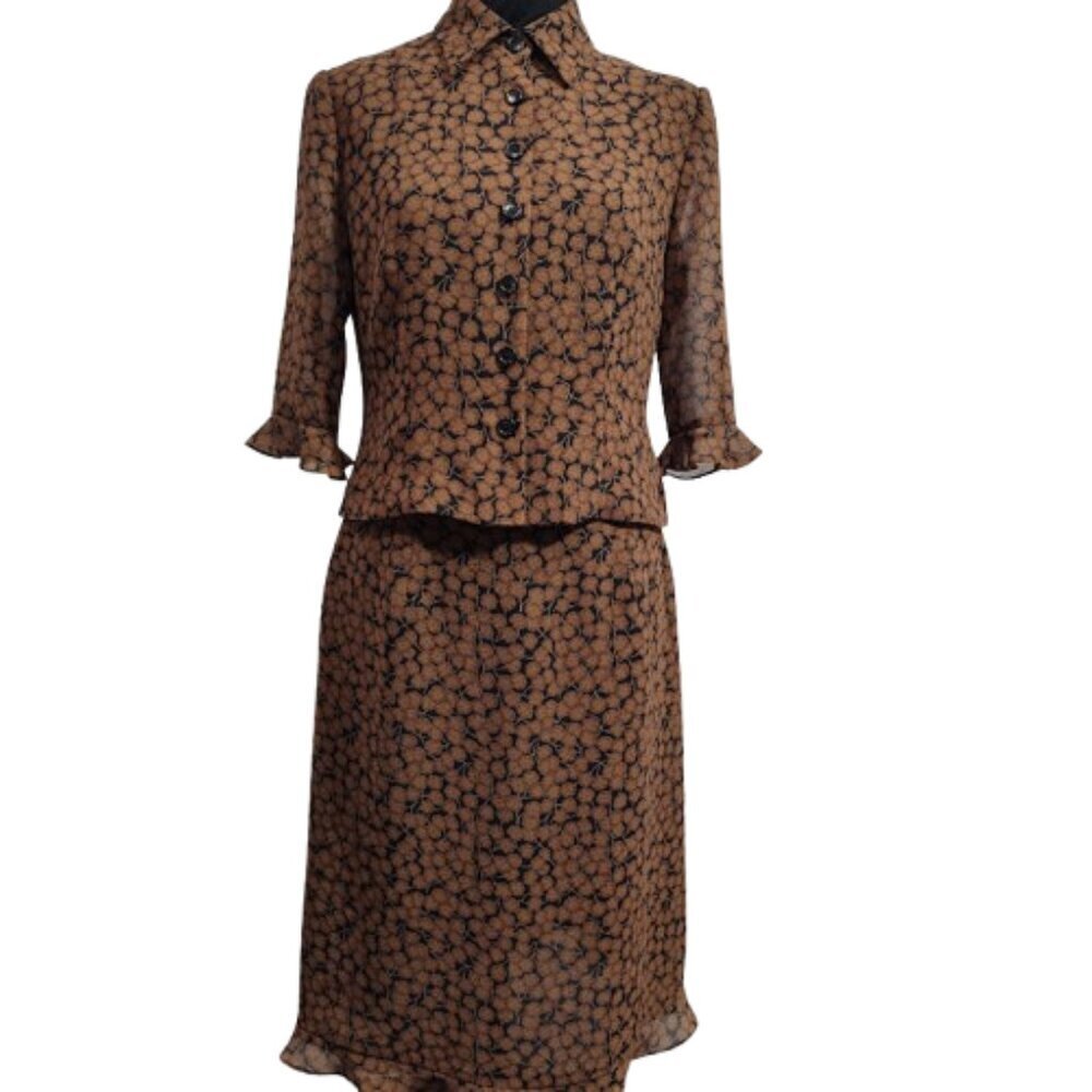 Vintage Cynthia Howie for Maggy Boutique 2 Piece Blouse & Skirt Women's Size 6